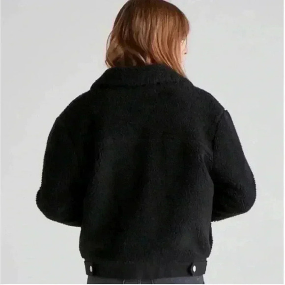 - Lucky Brand Black Sherpa Trucker Coat Jacket Size XS - Picture 2 of 7